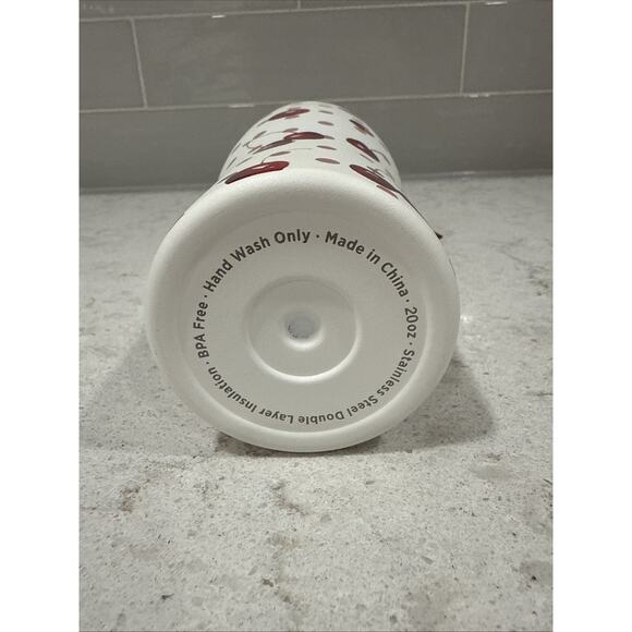 DOTS & CHERRIES 20oz Steel Travel Tumbler & Straw w/ Cap Fall NEW - Picture 4 of 4